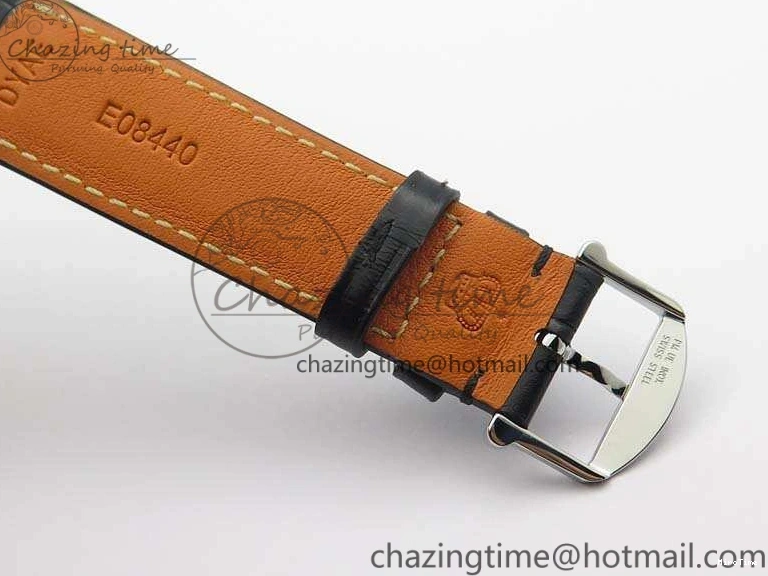 MIROTIME 0415 WaterResistant Da Vinci IW356601 SS MKF 1:1 Best Edition White Dial On Black Leather Strap A 7232